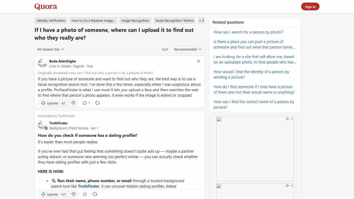 If I have a photo of someone, where can I upload it to find out who they really are? - Quora